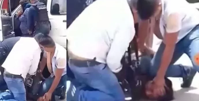 Policías somete con violencia a un joven que era inocente