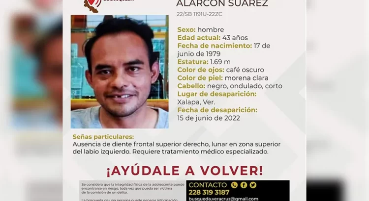 Familiares de Noé Felipe Alarcón Suárez piden ayuda para localizarlo