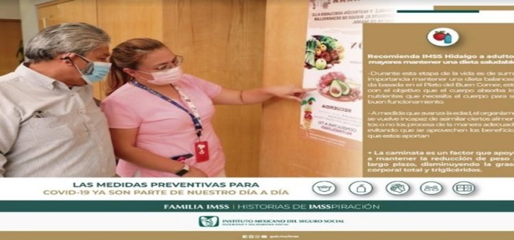 IMSS Hidalgo recomienda a adultos mayores mantener una dieta saludable