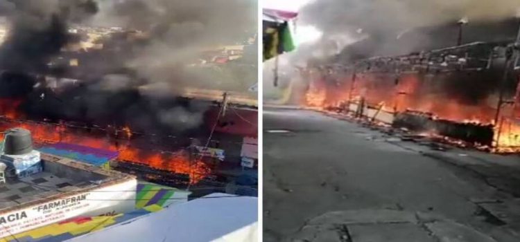 Se incendian puestos de la Feria de los Angelitos en Hidalgo
