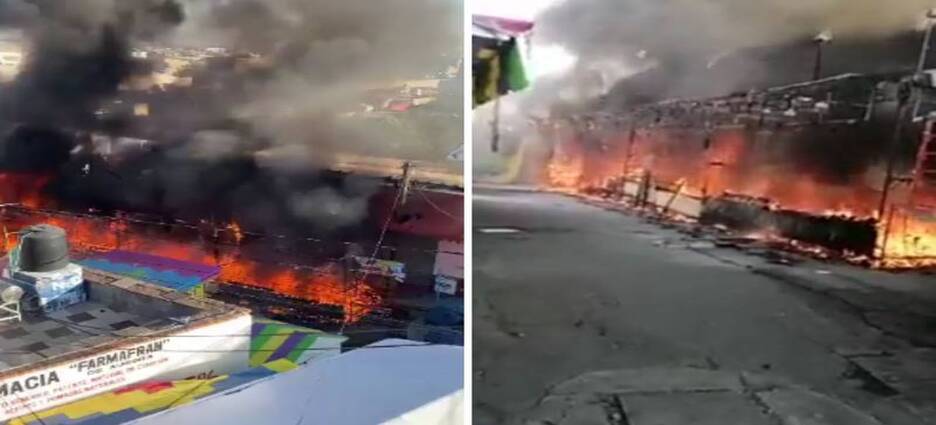 Se incendian puestos de la Feria de los Angelitos en Hidalgo