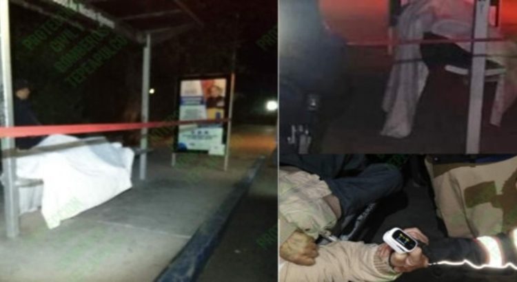 Hombre de la tercera edad muere en parada de autobús en Hidalgo