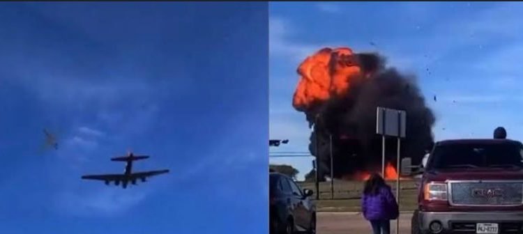 Chocan dos aviones durante un espectáculo aéreo en Dallas, Texas