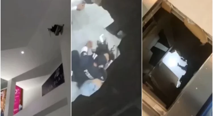 Mujer cae del tercer piso en la plaza Galerías en Pachuca
