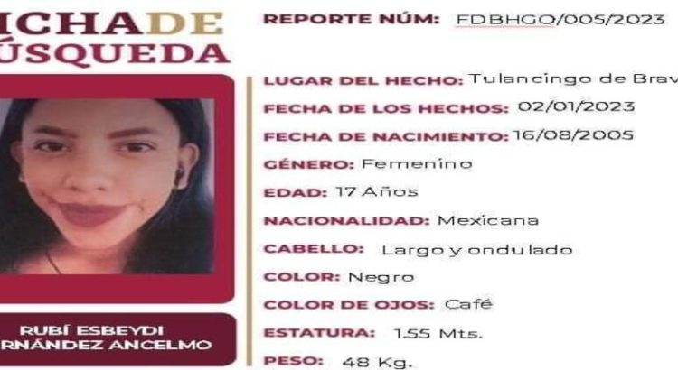 En la Procuraduría de Hidalgo denunciaron la desaparición de una joven