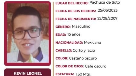 Buscan a Kevin Leonel Garnica se perdió en Pachuca