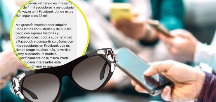 Joven pide lentes Prada gratis a cambio de publicaciones