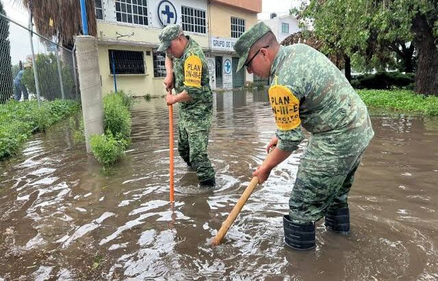 Ejército aplica Plan DNIII-E en Pachuca tras inundaciones causadas por fuertes lluvias