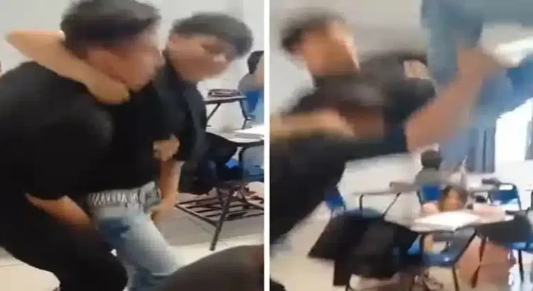 Estudiante azota a su compañero contra el suelo en una preparatoria de Hidalgo