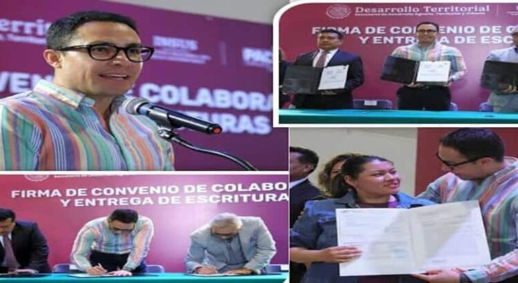 Pachuca firma convenio con el Instituto Nacional del Suelo Sustentable; planean entregar 2 mil 500 escrituras