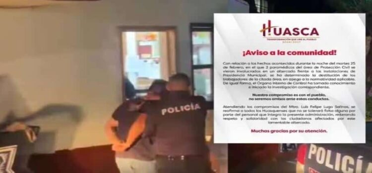 Destituyen a dos funcionarios de Protección Civil en Huasca por riña con turista