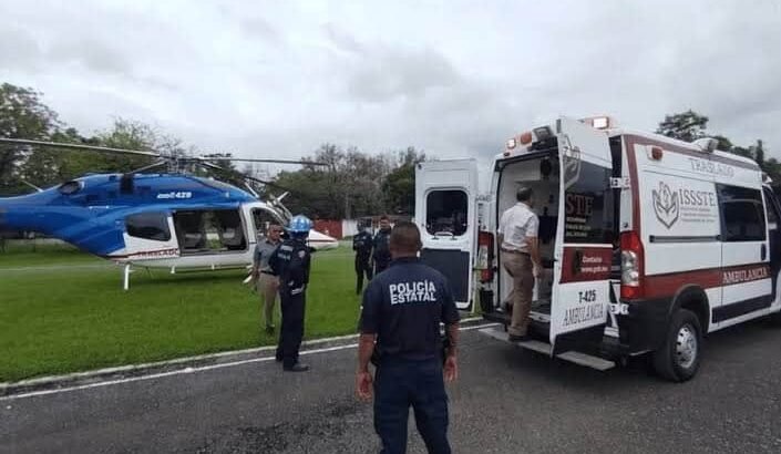 En helicóptero, trasladan a Pachuca a maestra herida, luego de presunto secuestro en Veracruz
