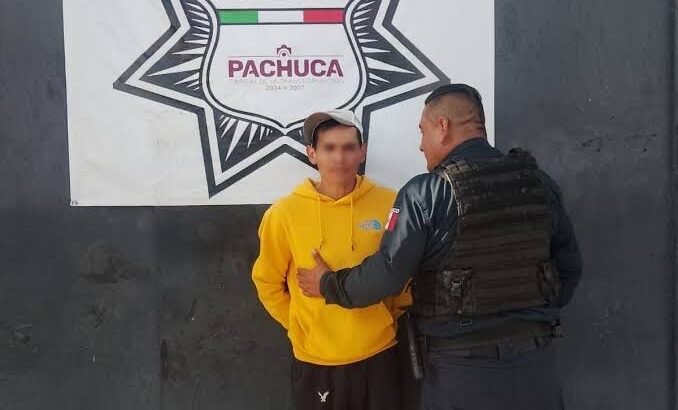 Atrapan a presunto asaltante en el centro de Pachuca
